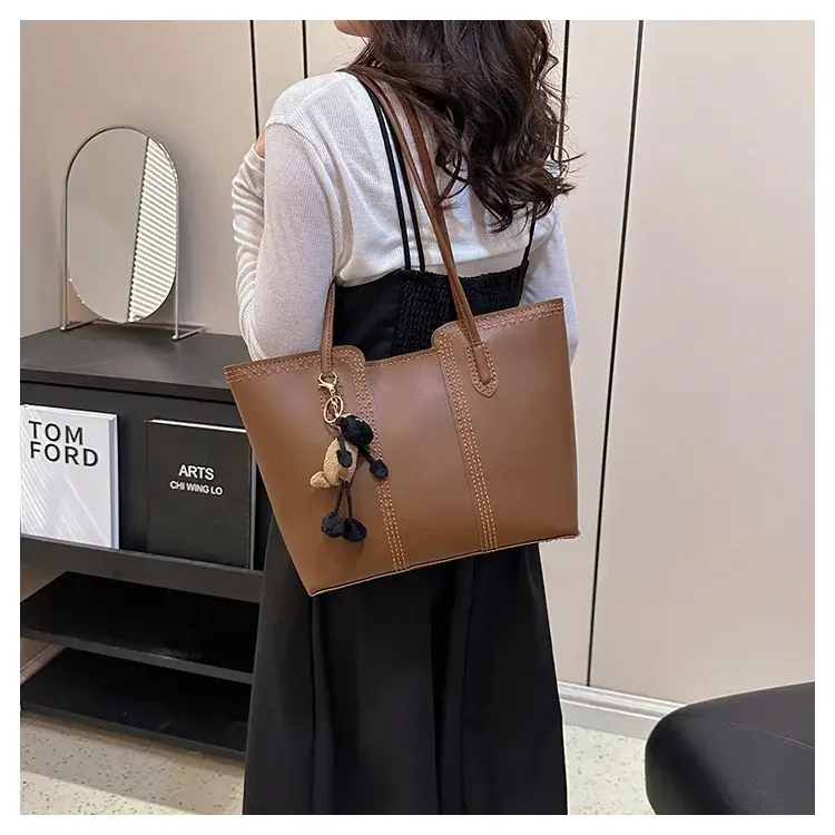 Brown DIY Handmade Stitching Tote Bag Large Capacity — feature 19