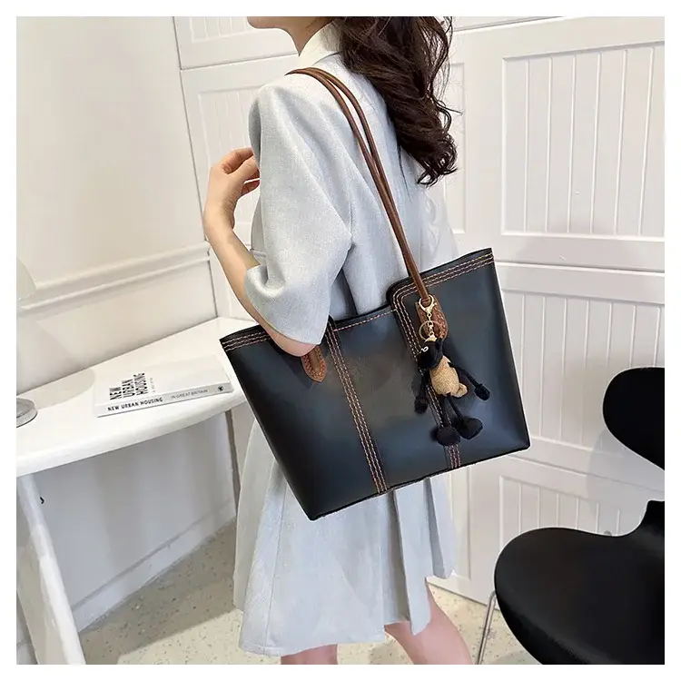 Brown DIY Handmade Stitching Tote Bag Large Capacity — feature 22