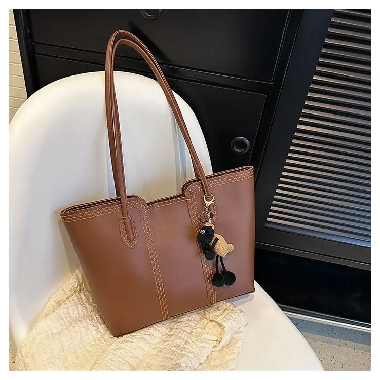 Brown DIY Handmade Stitching Tote Bag Large Capacity — feature 25