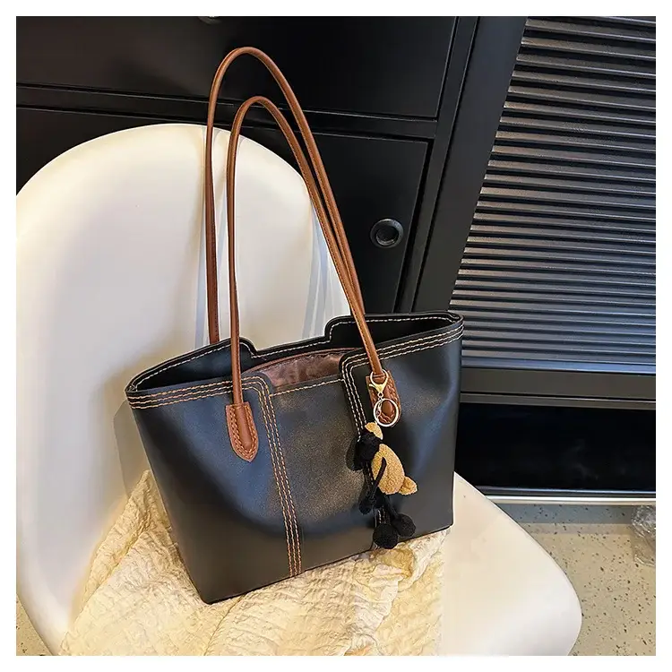 Brown DIY Handmade Stitching Tote Bag Large Capacity — feature 28