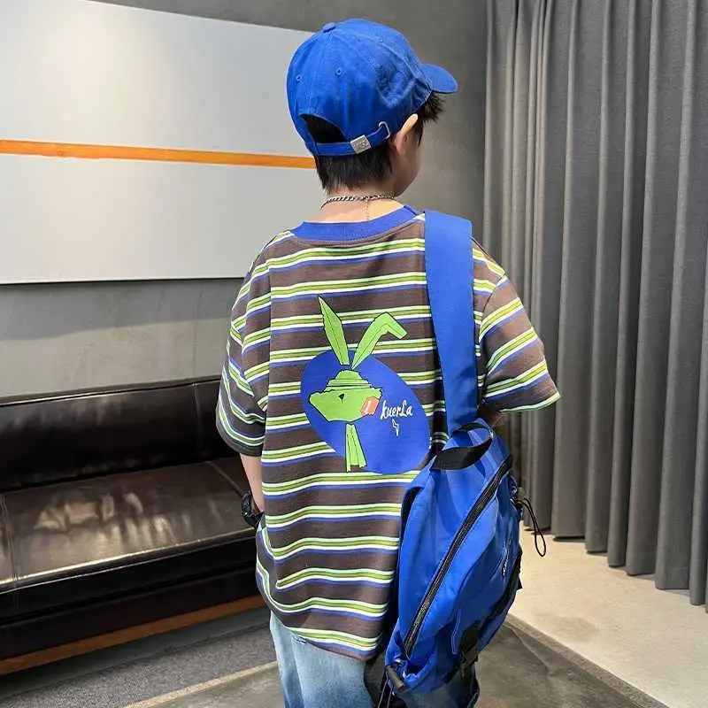 Boy's Striped Cotton T-Shirt Summer Wear - Image 6