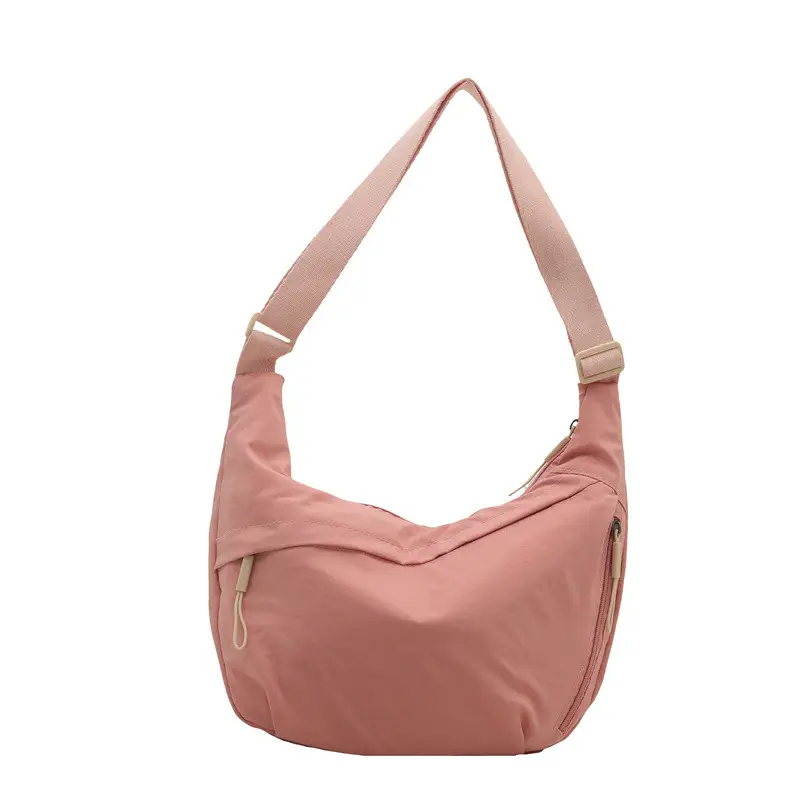 Pink Nylon Shoulder Bag for Women, 2025 New Style, Large Capacity, Lightweight, Artistic Design - Image 11
