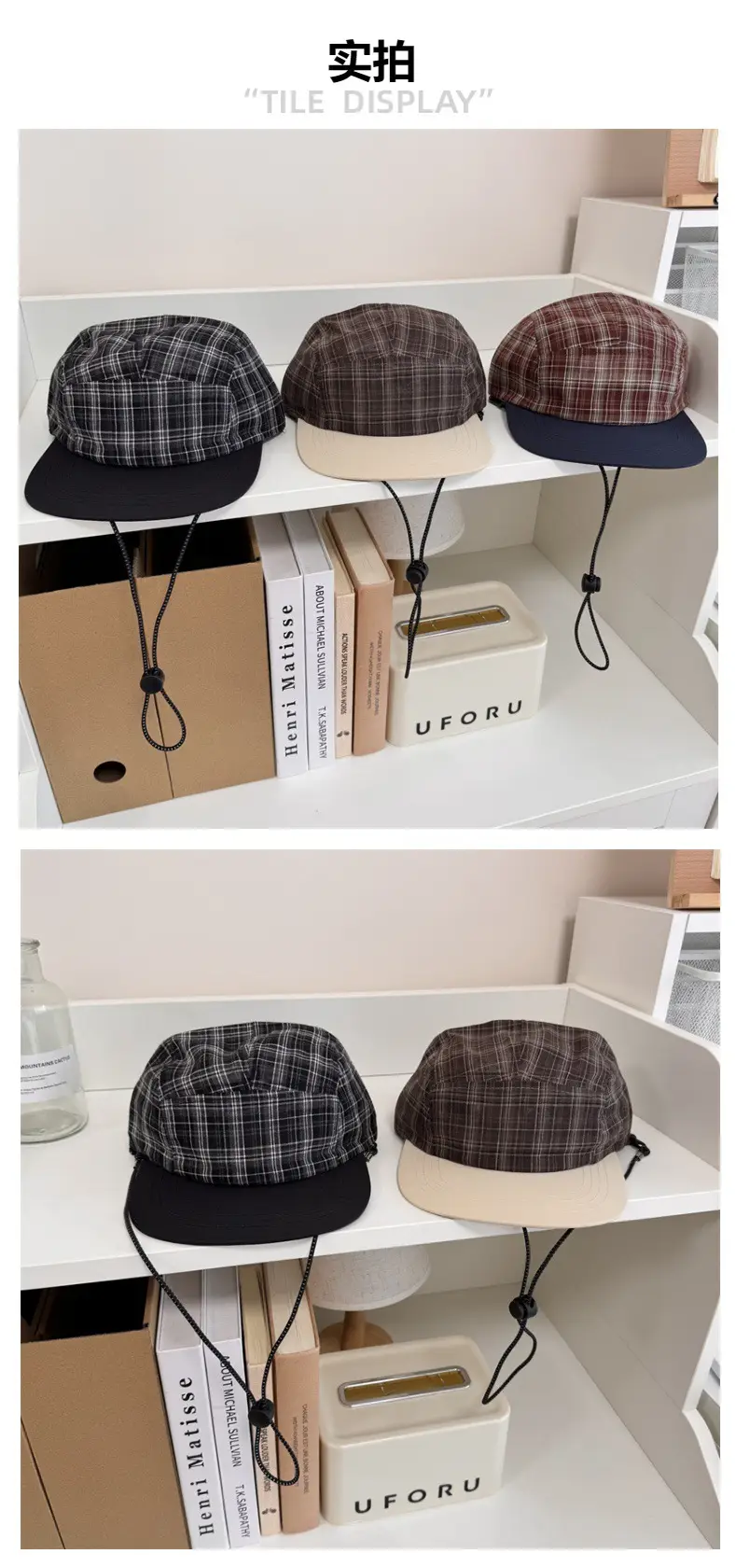 Vintage Plaid Baseball Cap Women Summer Lightweight Breathable — feature 2