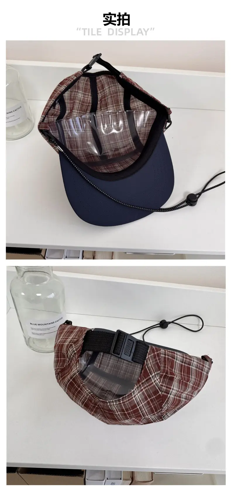 Vintage Plaid Baseball Cap Women Summer Lightweight Breathable — feature 5