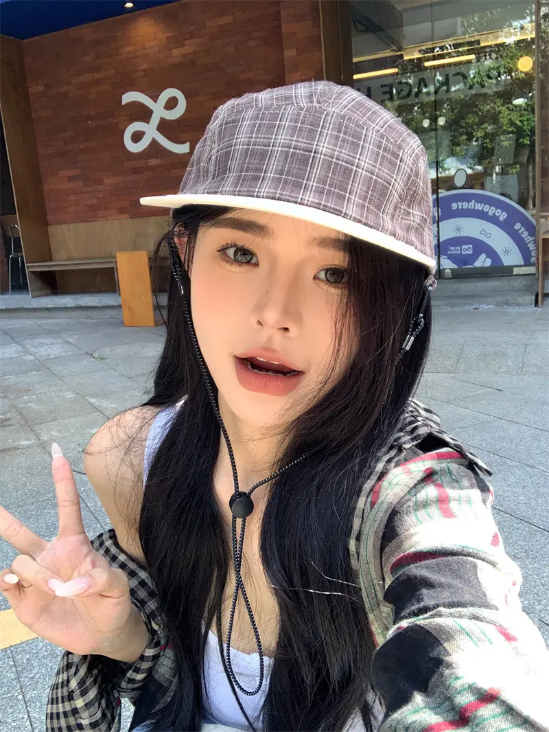 Vintage Plaid Baseball Cap Women Summer Lightweight Breathable — feature 6