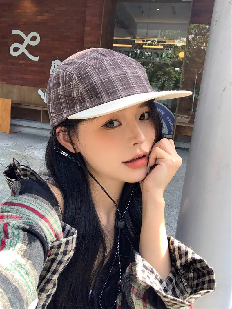 Vintage Plaid Baseball Cap Women Summer Lightweight Breathable — feature 7
