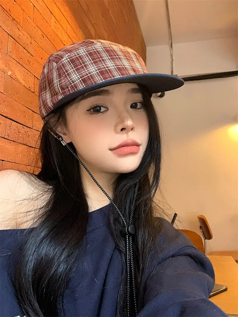 Vintage Plaid Baseball Cap Women Summer Lightweight Breathable — feature 8