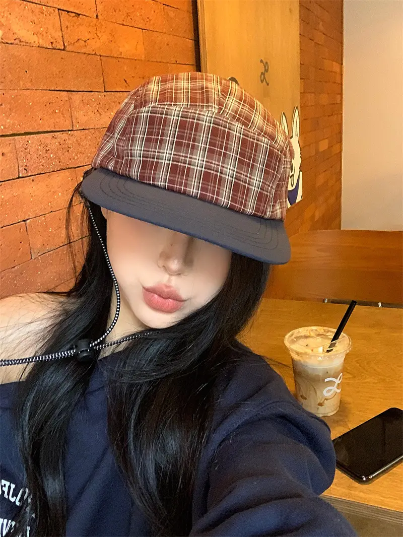 Vintage Plaid Baseball Cap Women Summer Lightweight Breathable — feature 9