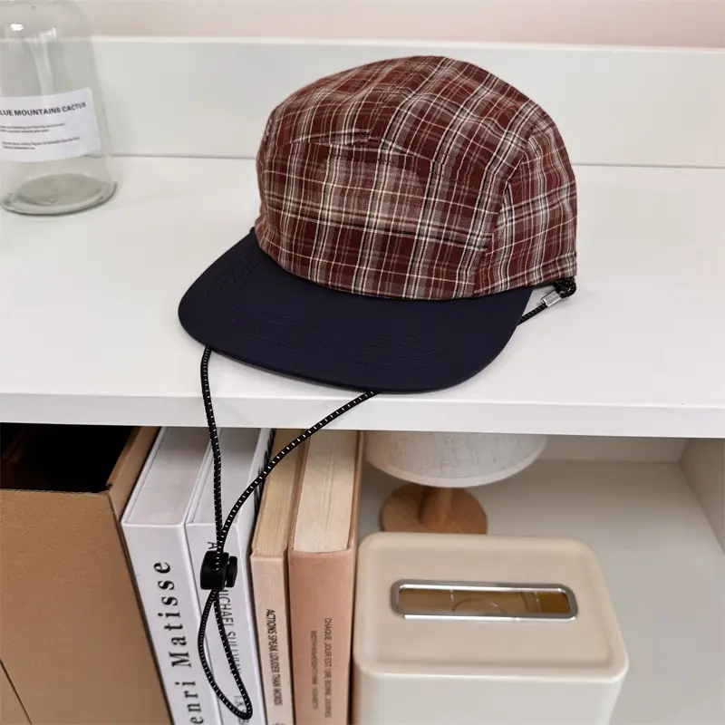 Vintage Plaid Baseball Cap Women Summer Lightweight Breathable
