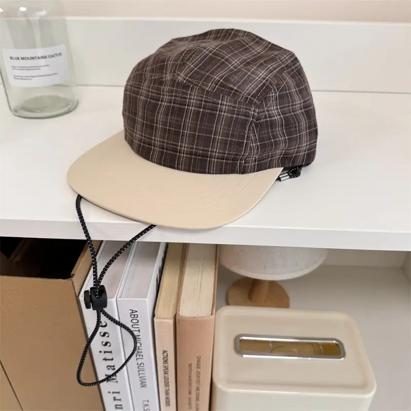 Vintage Plaid Baseball Cap Women Summer Lightweight Breathable