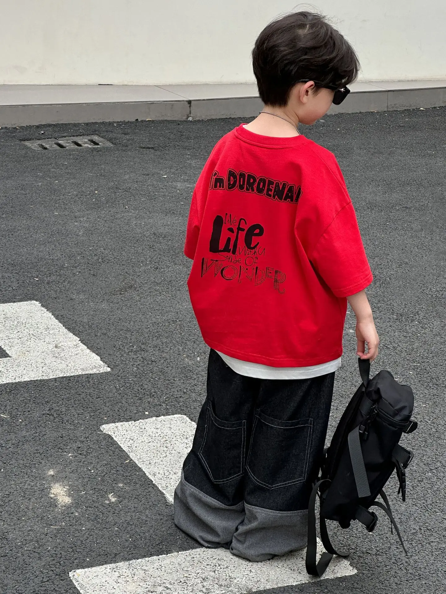 Kids Red T-Shirt 2025 Summer Boys Korean Style All-Match — feature 5