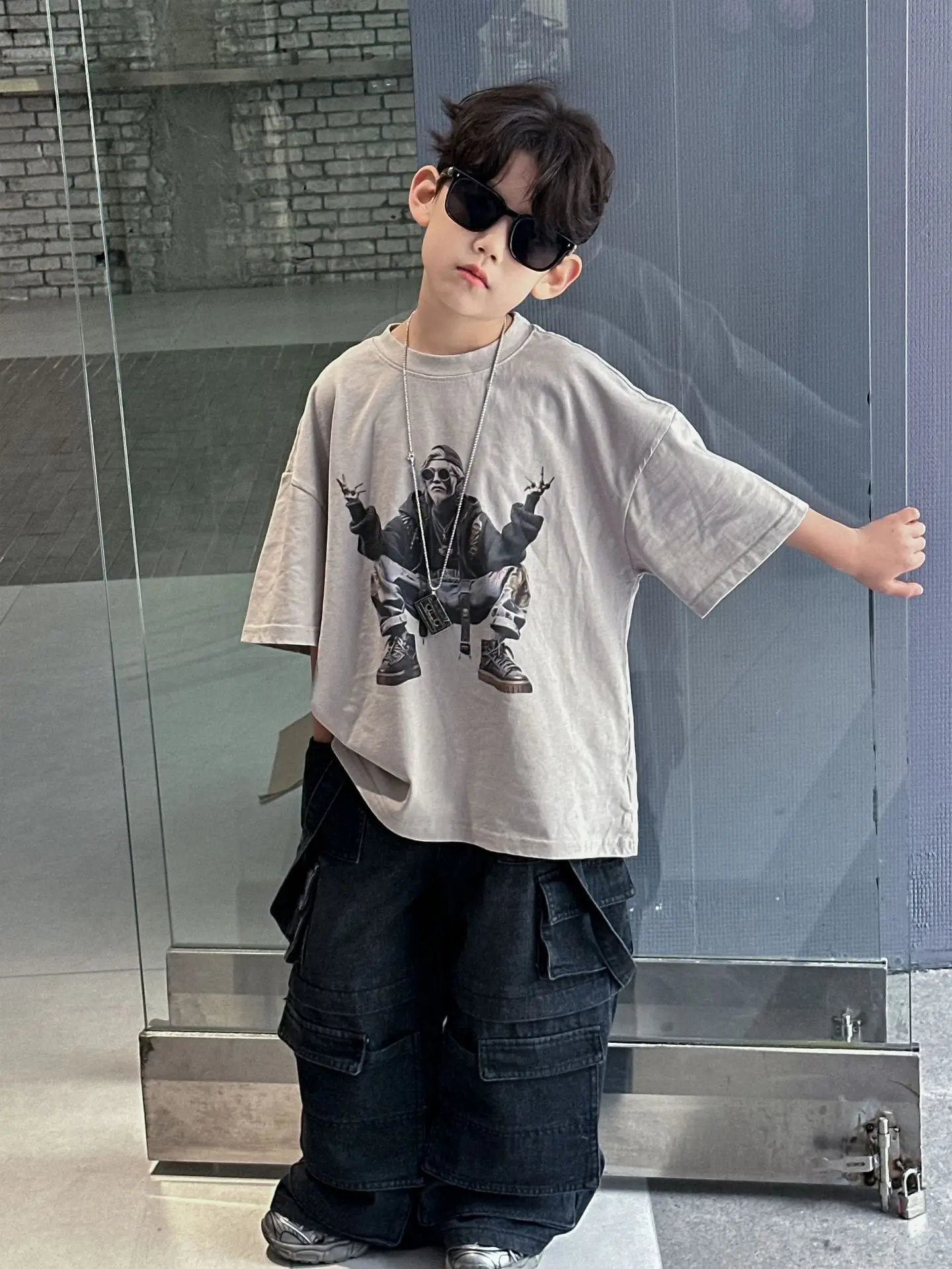 Kids Pure Cotton Graphic T-Shirt Summer Boys Loose Fit - Image 6