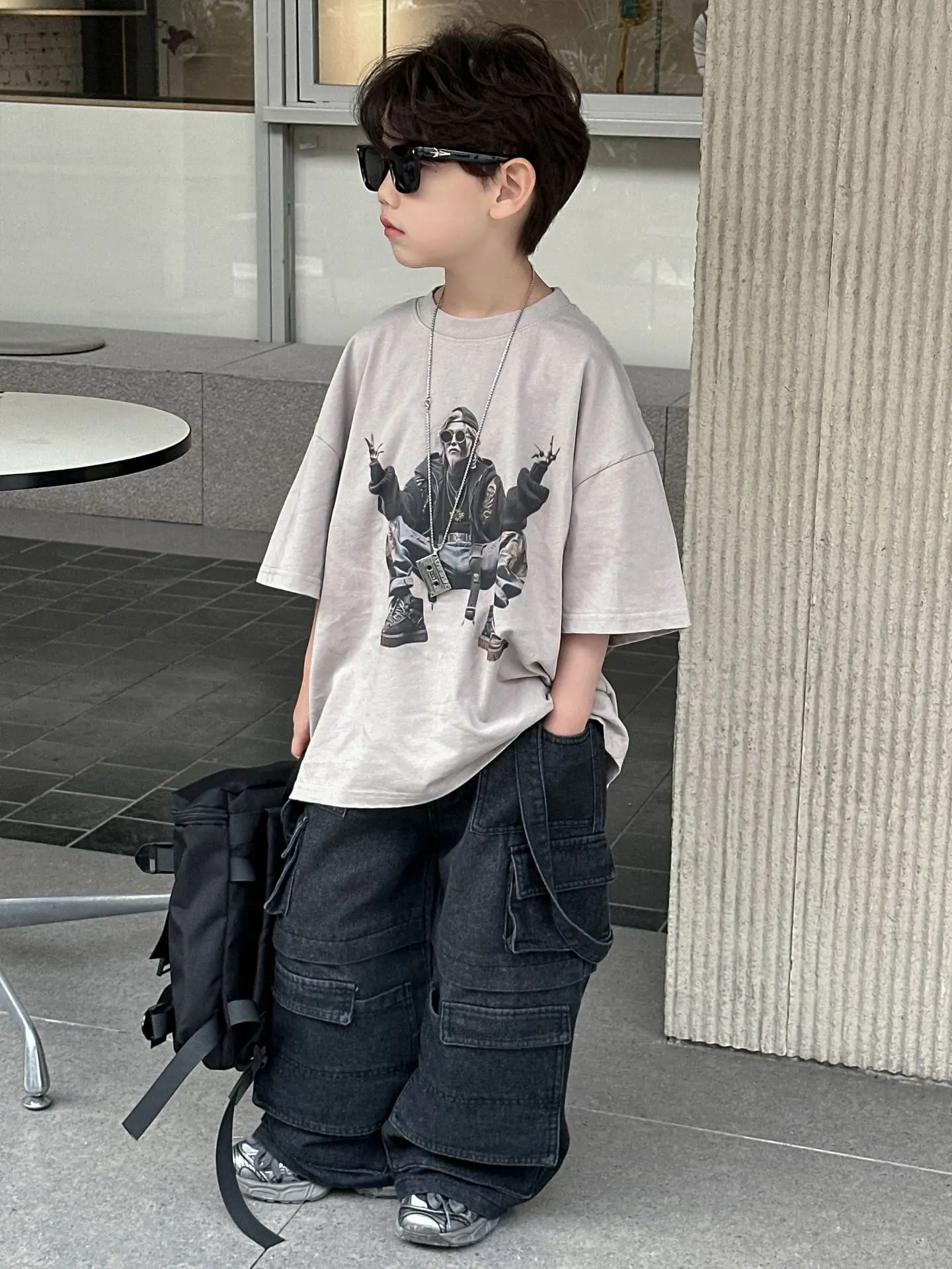 Kids Pure Cotton Graphic T-Shirt Summer Boys Loose Fit — feature 10