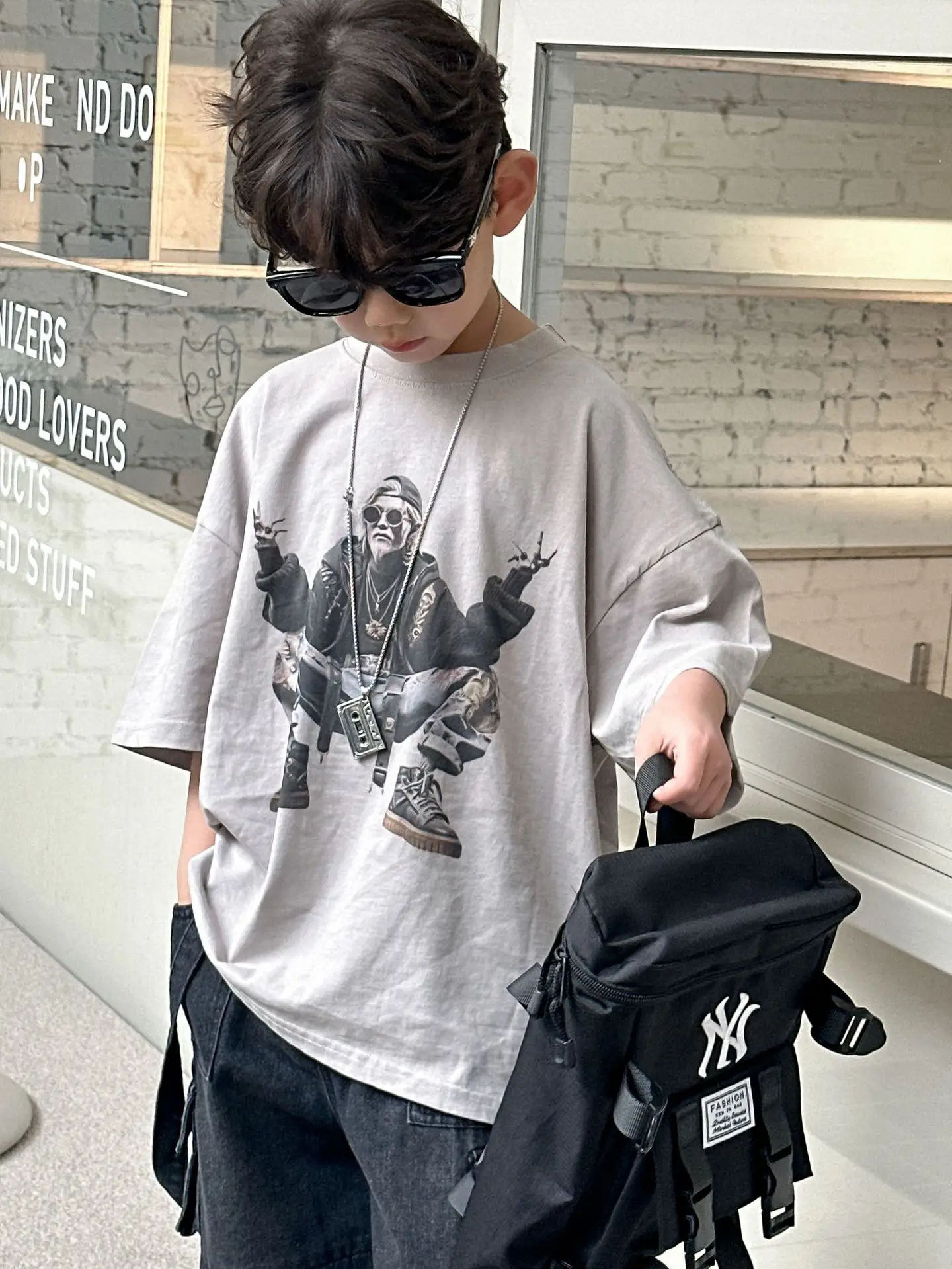 Kids Pure Cotton Graphic T-Shirt Summer Boys Loose Fit — feature 6