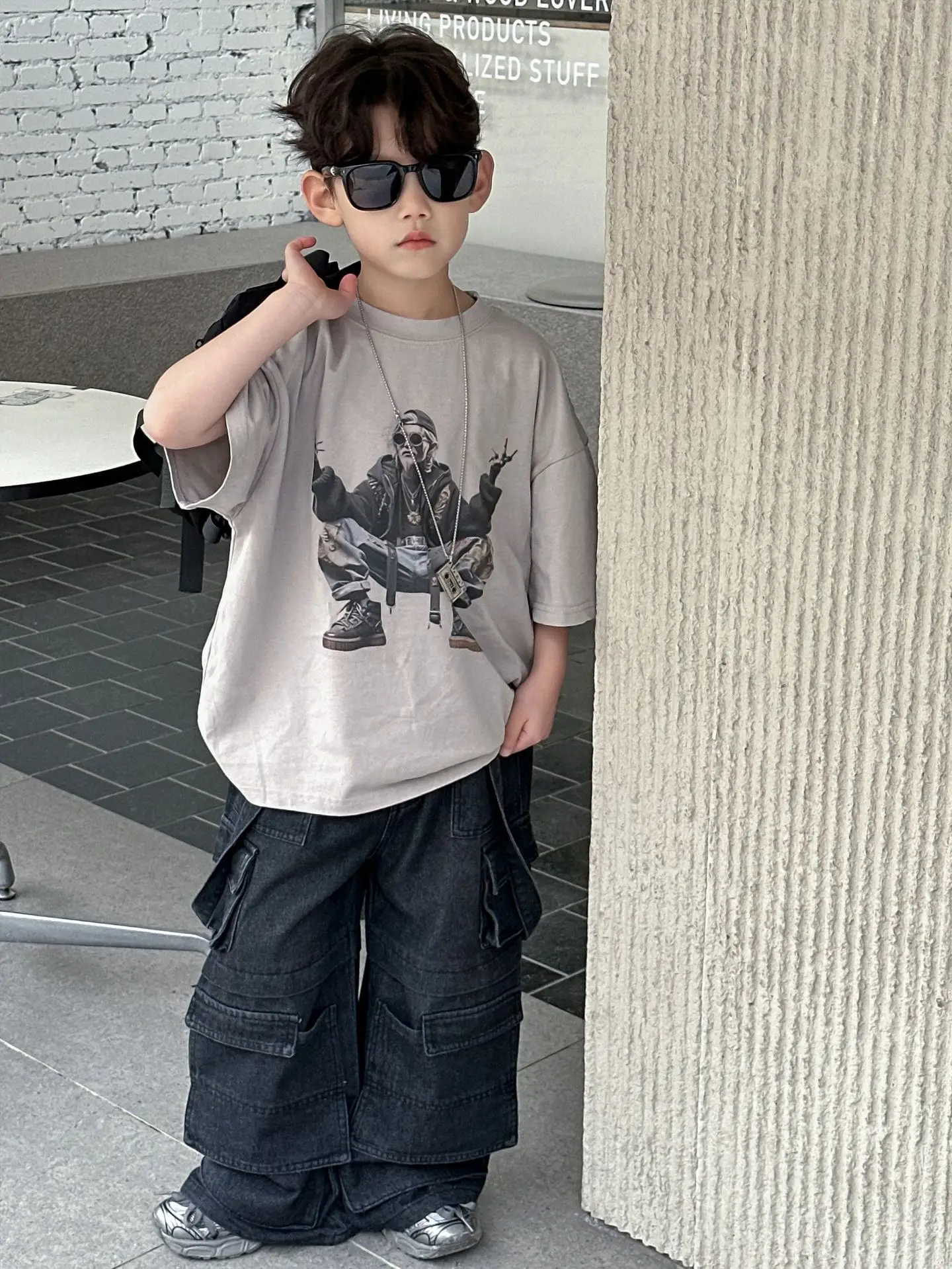 Kids Pure Cotton Graphic T-Shirt Summer Boys Loose Fit — feature 8