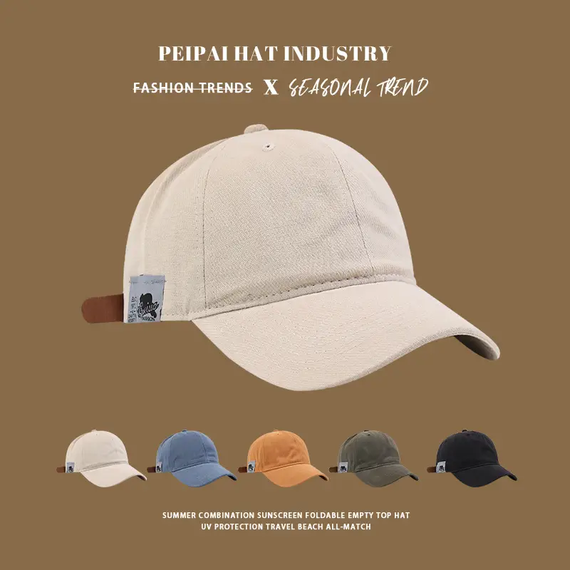 Women Blue Japanese Baseball Cap Small Beige - Image 6