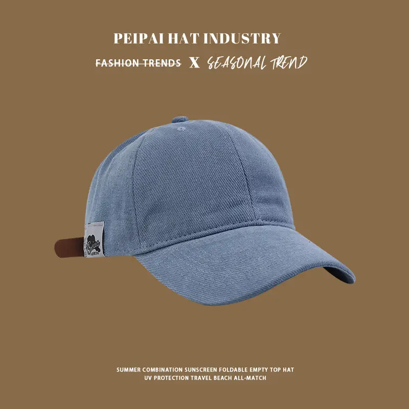 Women Blue Japanese Baseball Cap Small Beige - Image 4