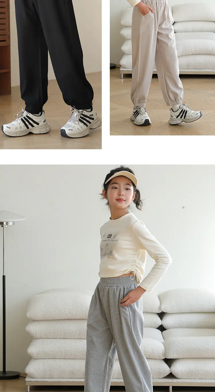 Girls Sweatpants Black Slimming 2025 Spring — feature 10