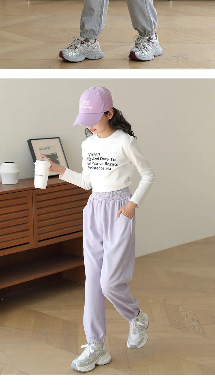 Girls Sweatpants Black Slimming 2025 Spring — feature 11