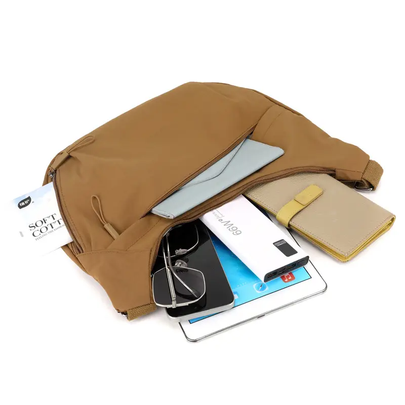 2025 New Style Crossbody Bag Large Capacity Nylon Women's Tan - Image 8
