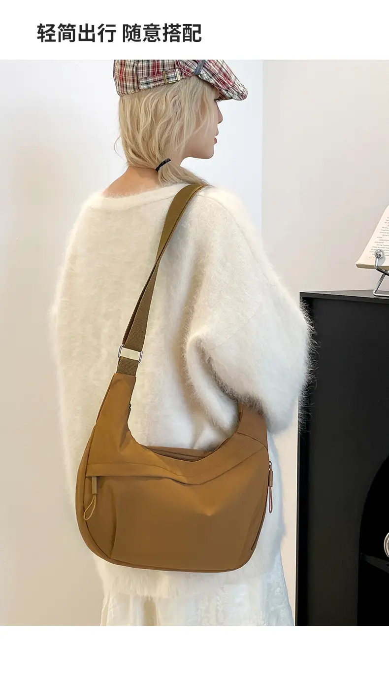 2025 New Style Crossbody Bag Large Capacity Nylon Women's Tan — feature 10
