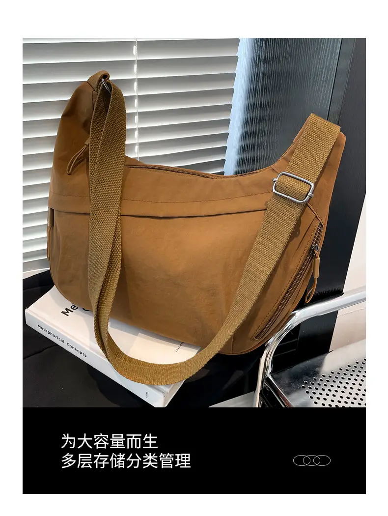 2025 New Style Crossbody Bag Large Capacity Nylon Women's Tan — feature 13