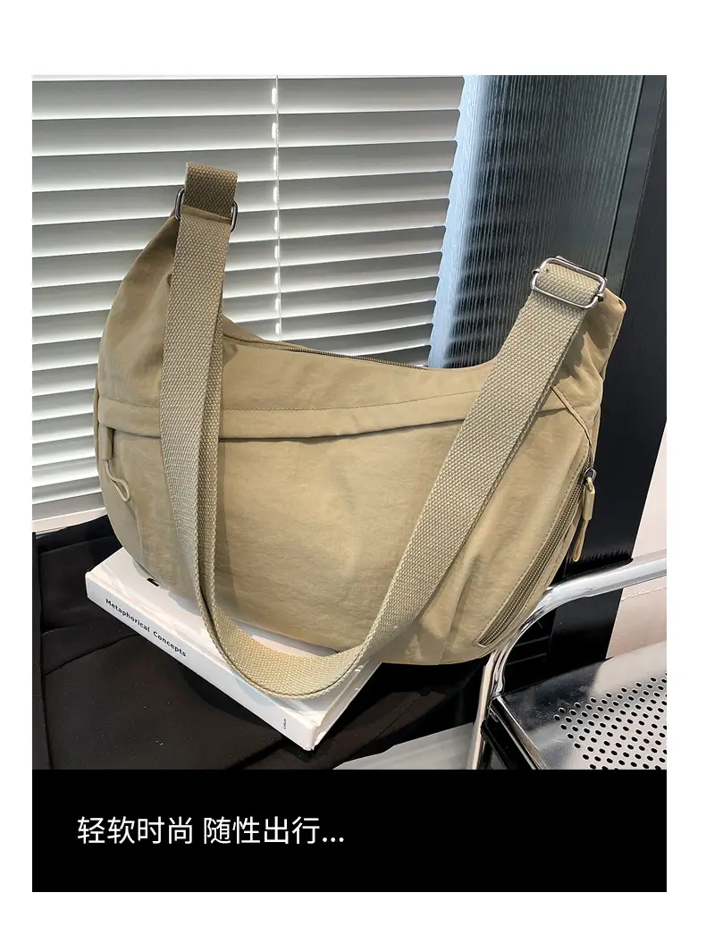 2025 New Style Crossbody Bag Large Capacity Nylon Women's Tan — feature 18