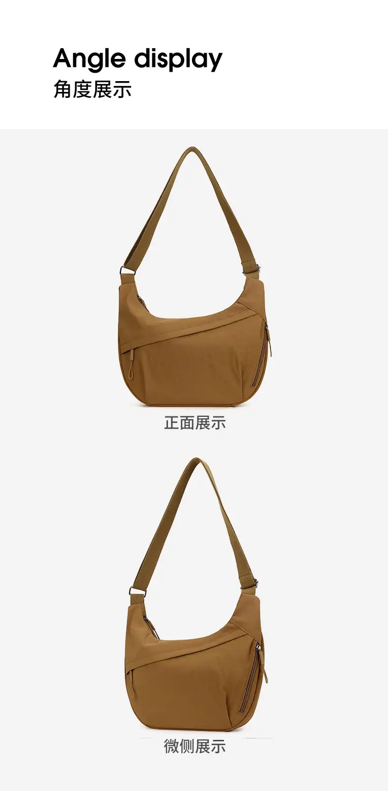 2025 New Style Crossbody Bag Large Capacity Nylon Women's Tan — feature 23