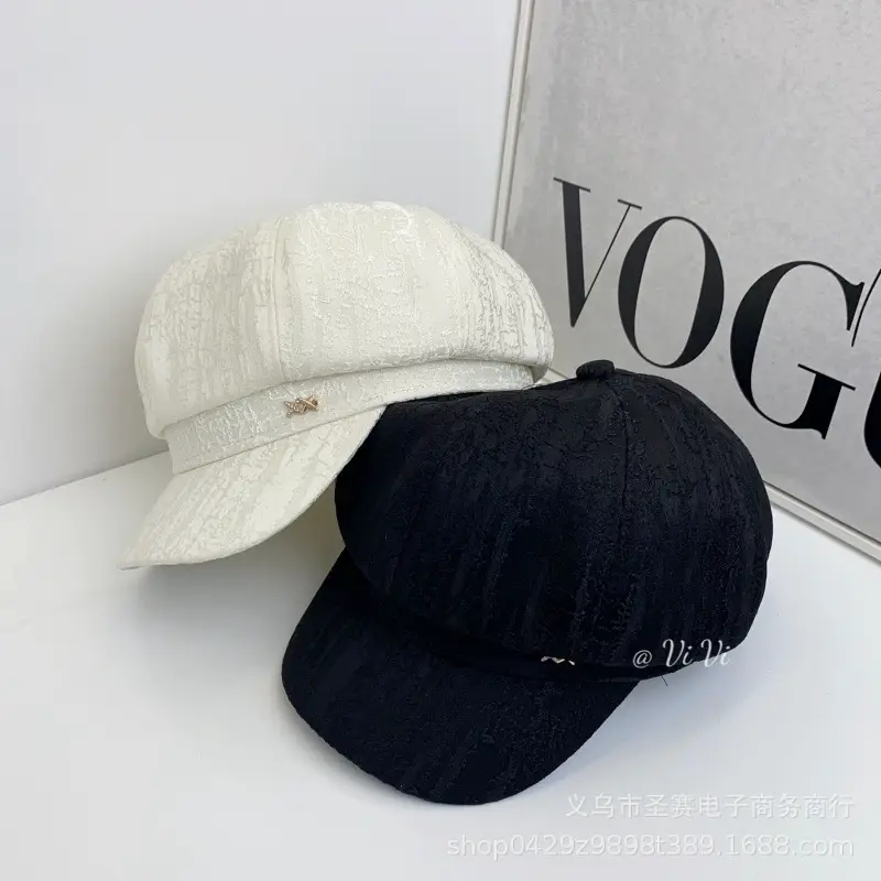 White Pleated Cap for Girls Women Summer Wear - Image 3