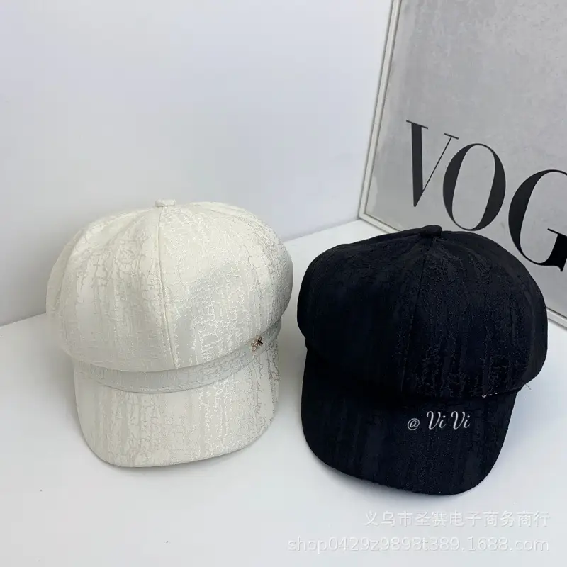 White Pleated Cap for Girls Women Summer Wear - Image 4