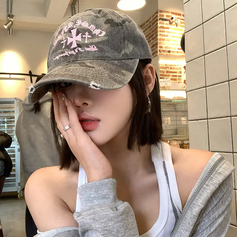 Mingdong Camo Baseball Cap with Embroidery Hole - Image 4