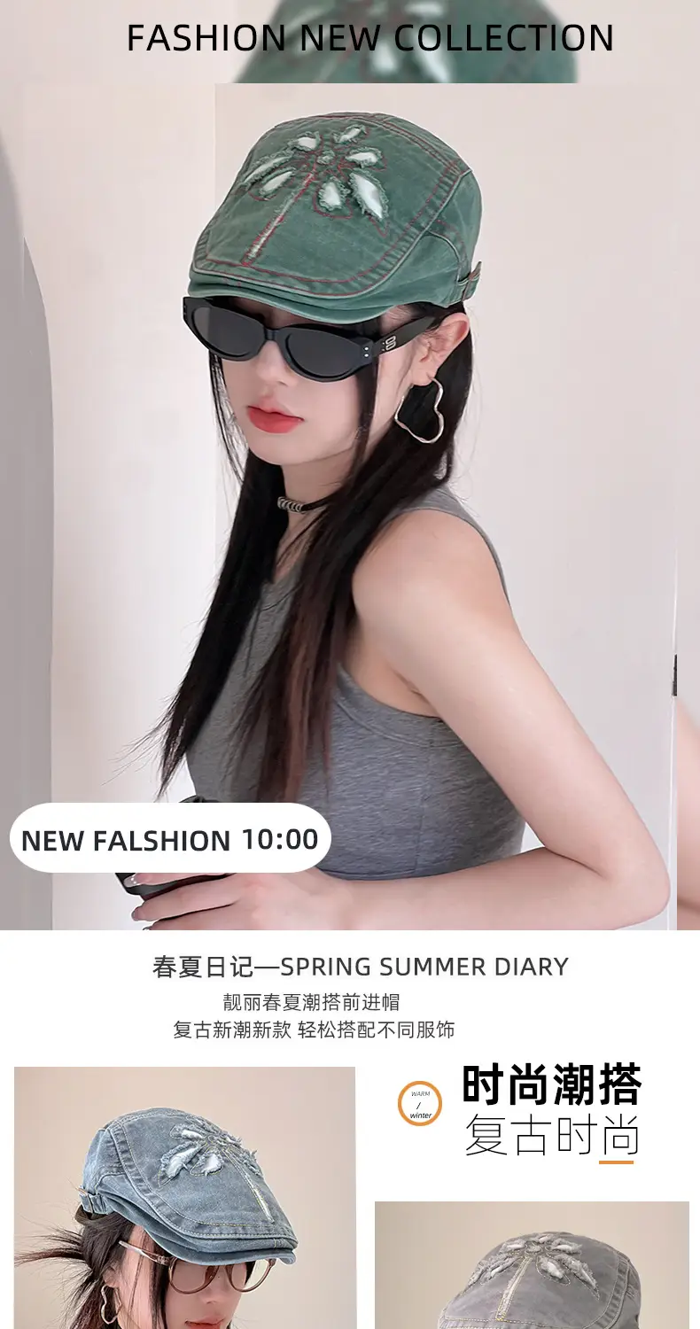 New British Retro Denim Cap Joker Unisex Spring Autumn — feature 2