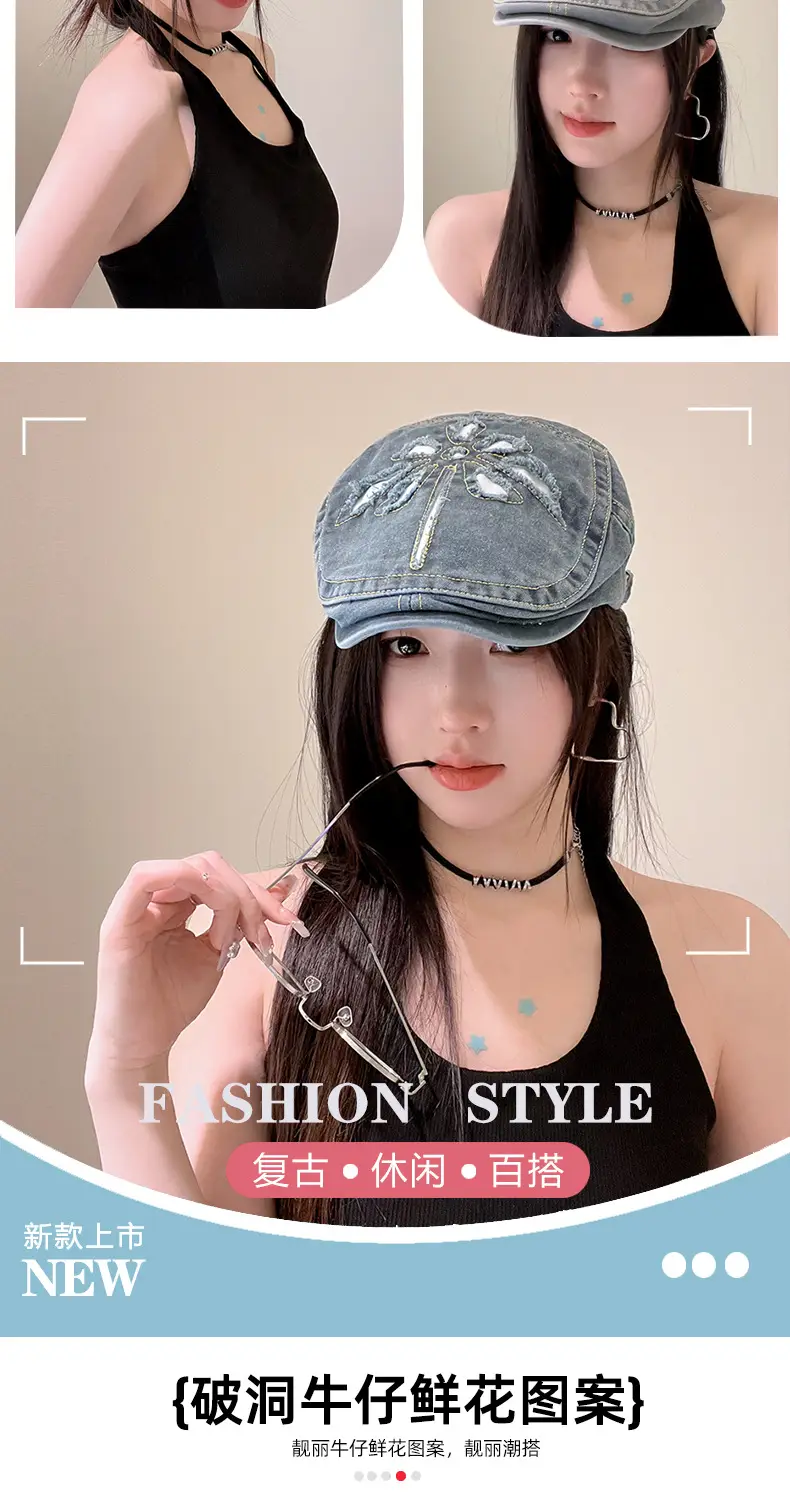 New British Retro Denim Cap Joker Unisex Spring Autumn — feature 3