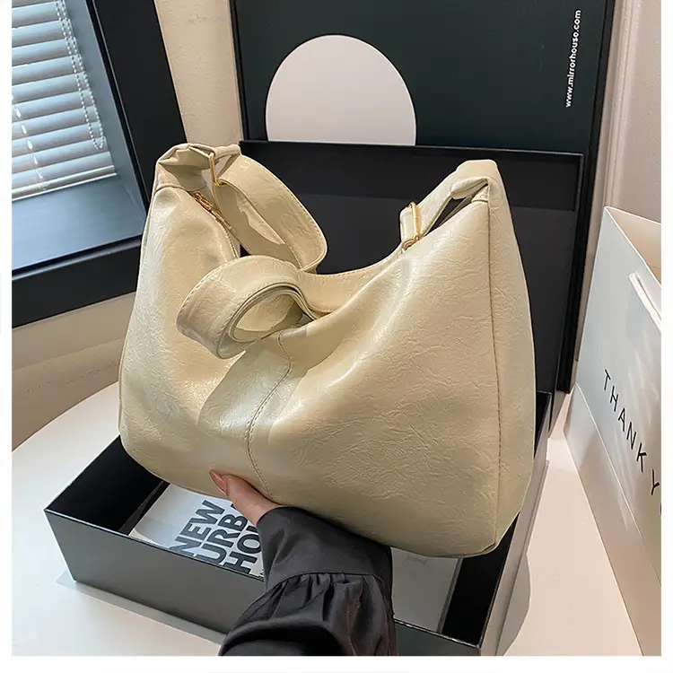 New Texture Women's Bags Genuine Leather Large Capacity Tote Bag - Image 5