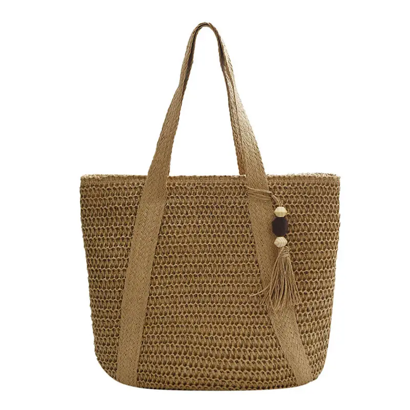 Green Woven Straw Tote Bag for Women Large Capacity Casual All-match - Image 3