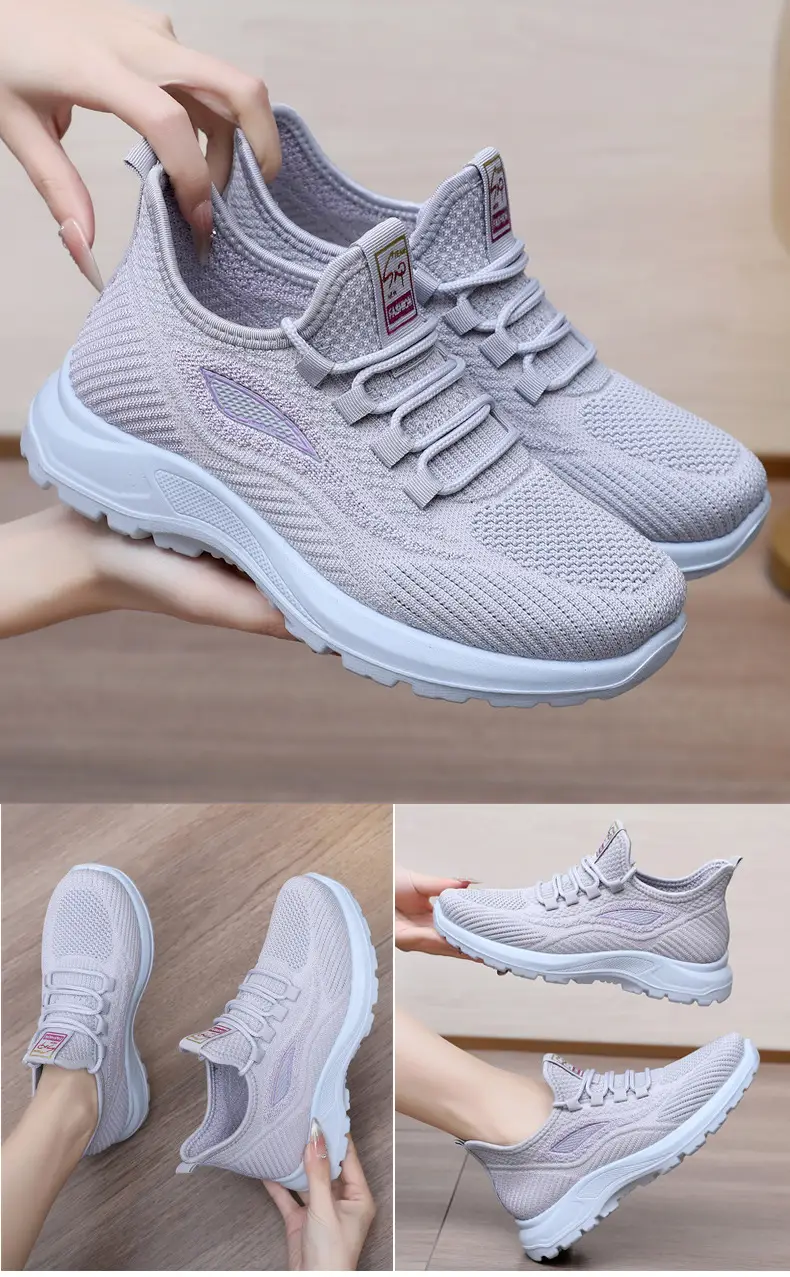 Spring New Women's Shoes, Breathable Fly-Knit Lightweight and Comfortable Walking Shoes, Middle-Aged and Elderly Mom's Shoes, Sports and Casual Shoes — feature 21