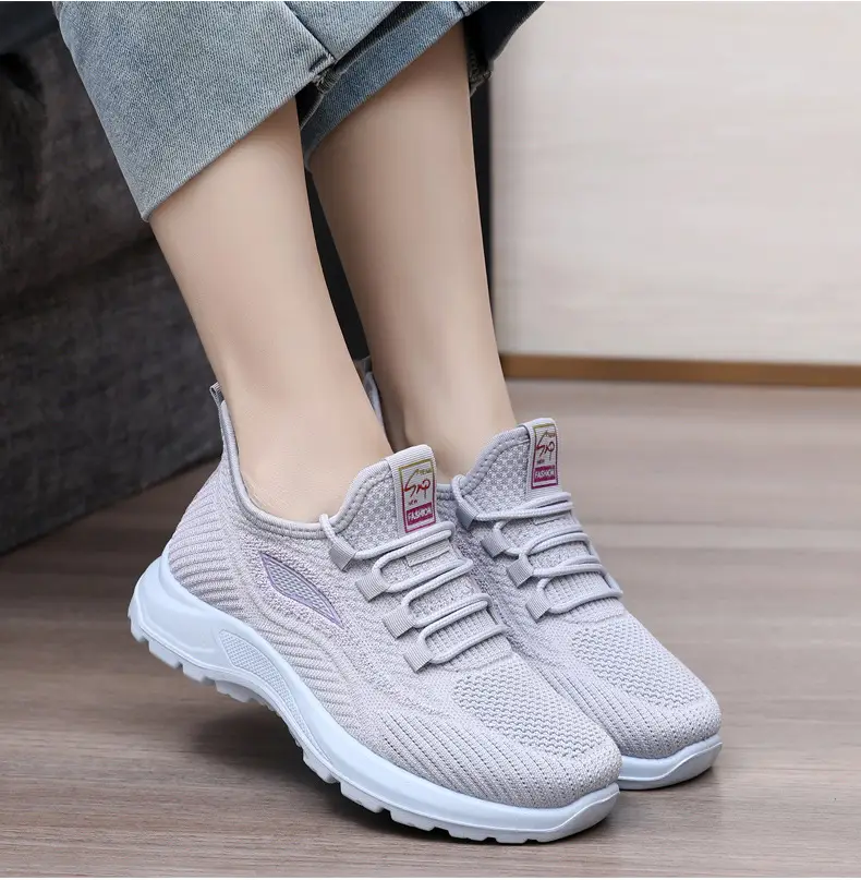 Spring New Women's Shoes, Breathable Fly-Knit Lightweight and Comfortable Walking Shoes, Middle-Aged and Elderly Mom's Shoes, Sports and Casual Shoes — feature 22