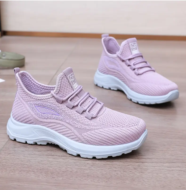 Spring New Women's Shoes, Breathable Fly-Knit Lightweight and Comfortable Walking Shoes, Middle-Aged and Elderly Mom's Shoes, Sports and Casual Shoes — feature 32