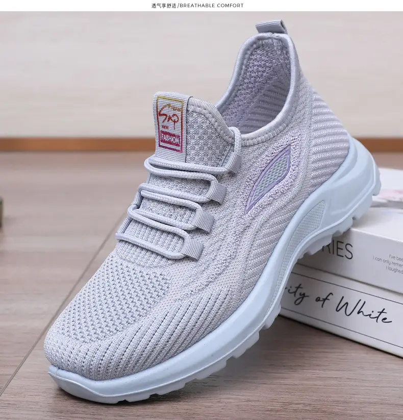 Spring New Women's Shoes, Breathable Fly-Knit Lightweight and Comfortable Walking Shoes, Middle-Aged and Elderly Mom's Shoes, Sports and Casual Shoes — feature 33