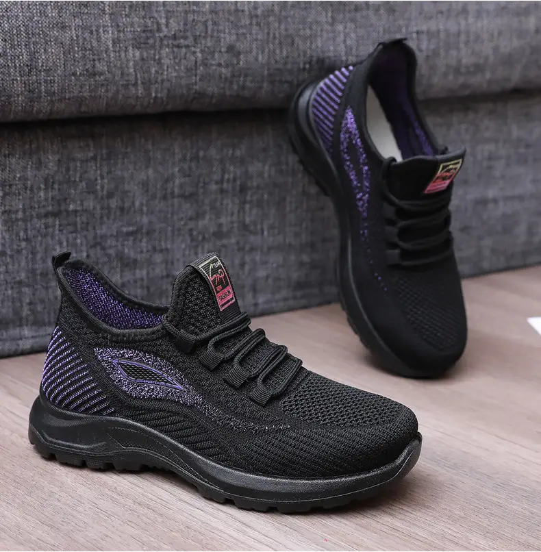 Spring New Women's Shoes, Breathable Fly-Knit Lightweight and Comfortable Walking Shoes, Middle-Aged and Elderly Mom's Shoes, Sports and Casual Shoes — feature 39