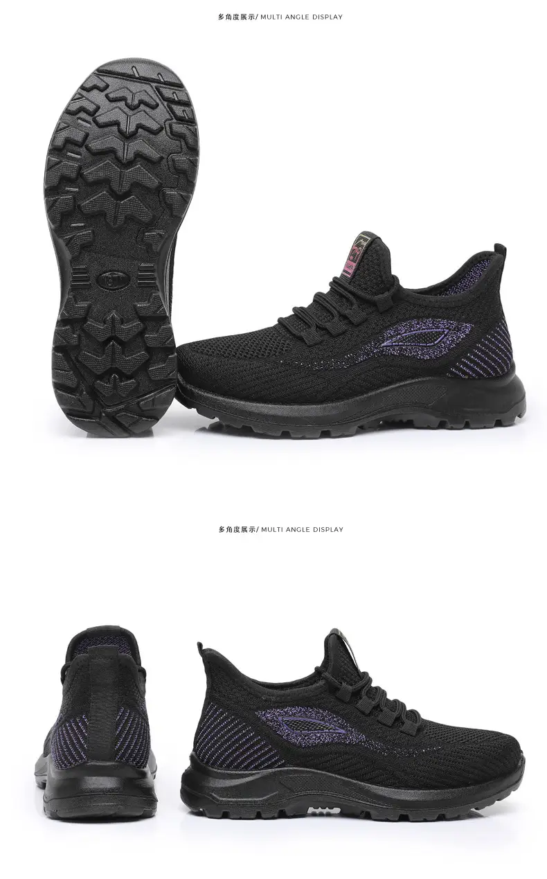 Spring New Women's Shoes, Breathable Fly-Knit Lightweight and Comfortable Walking Shoes, Middle-Aged and Elderly Mom's Shoes, Sports and Casual Shoes — feature 48