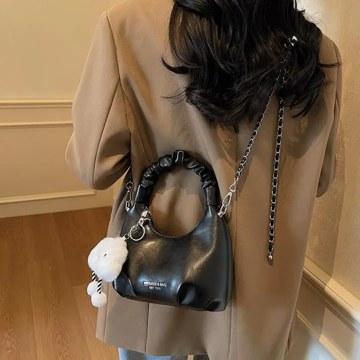 Women's Cream Chain Bag with Cloud Charm - Image 7