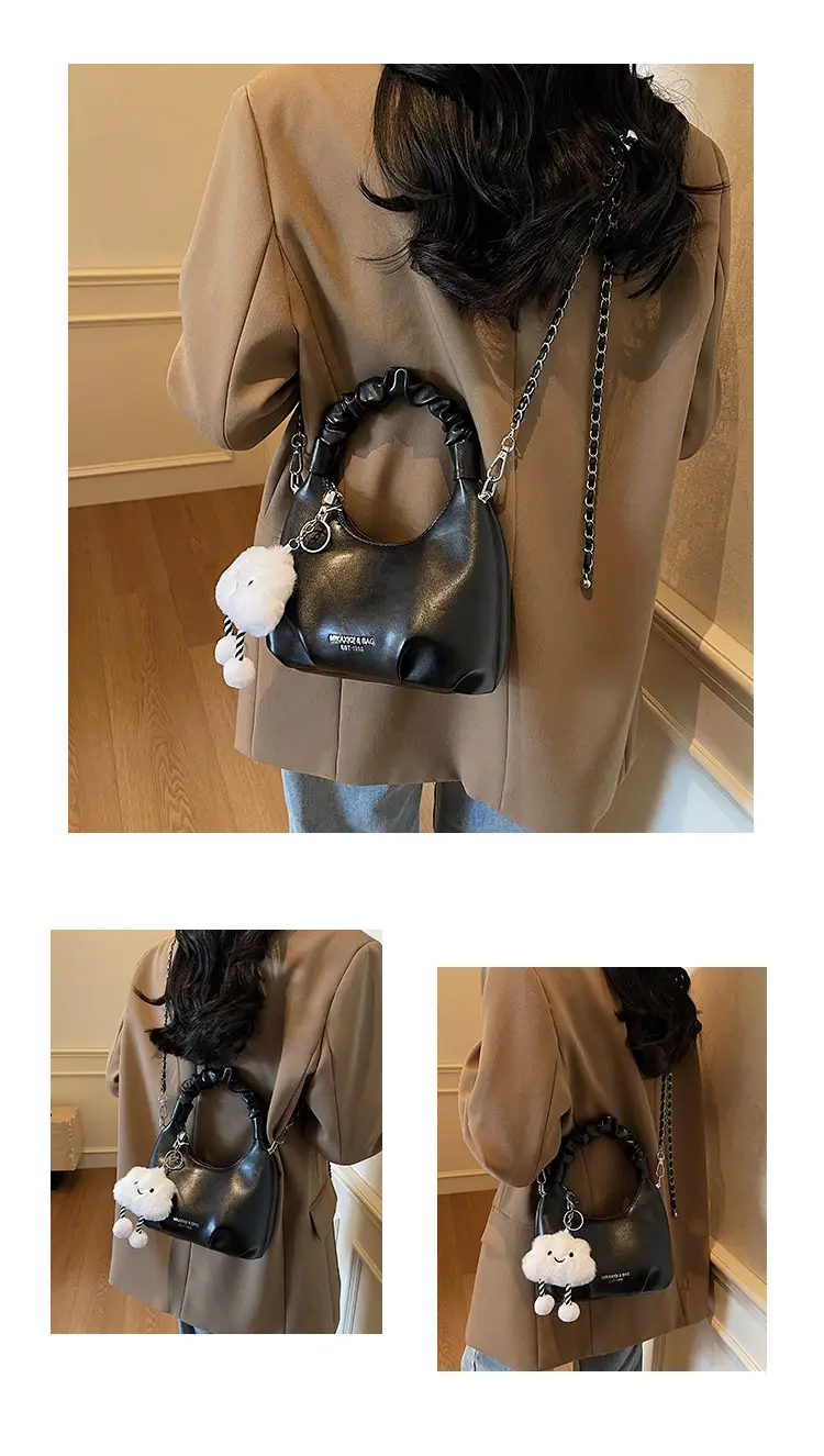 Women's Cream Chain Bag with Cloud Charm — feature 13