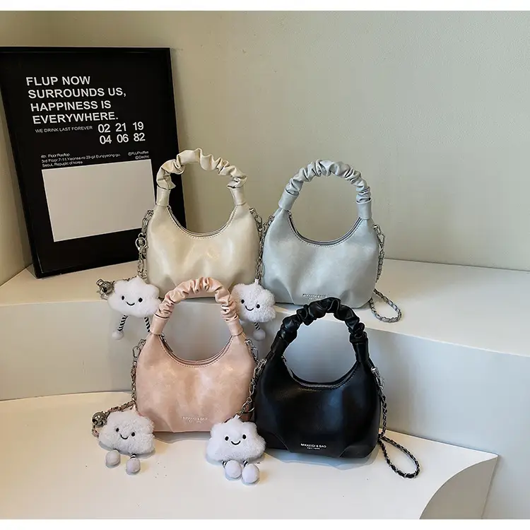 Women's Cream Chain Bag with Cloud Charm — feature 15