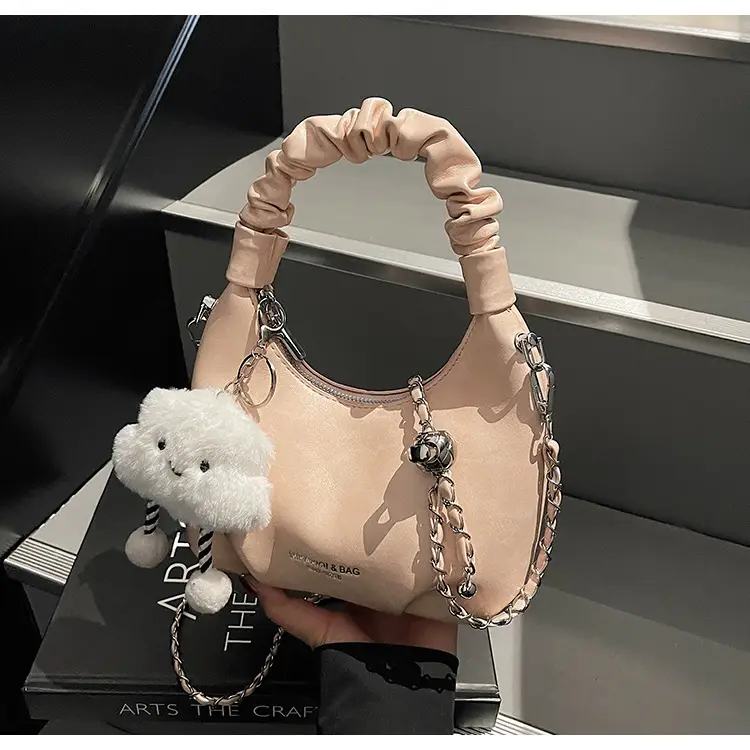 Women's Cream Chain Bag with Cloud Charm — feature 18