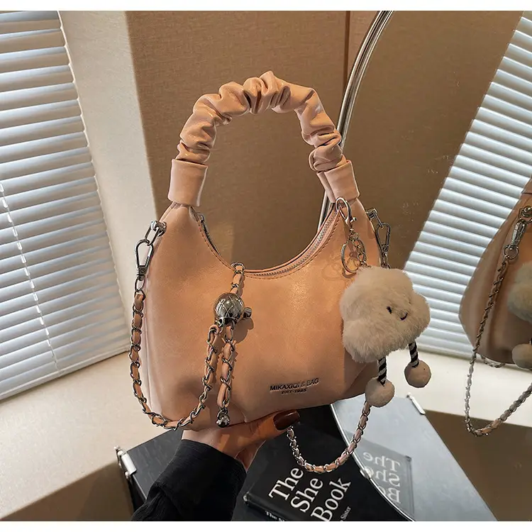 Women's Cream Chain Bag with Cloud Charm — feature 19
