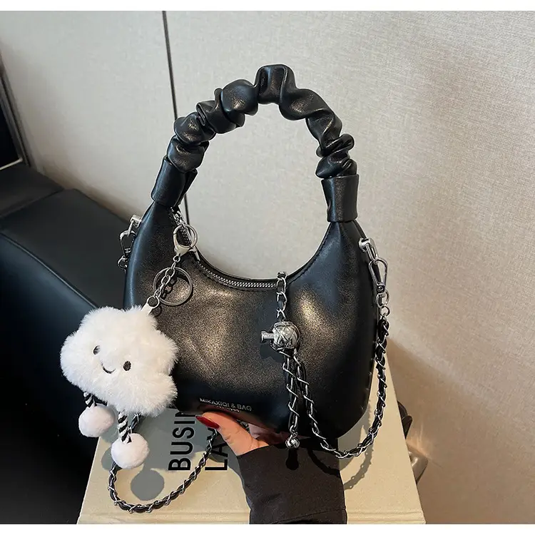Women's Cream Chain Bag with Cloud Charm — feature 20