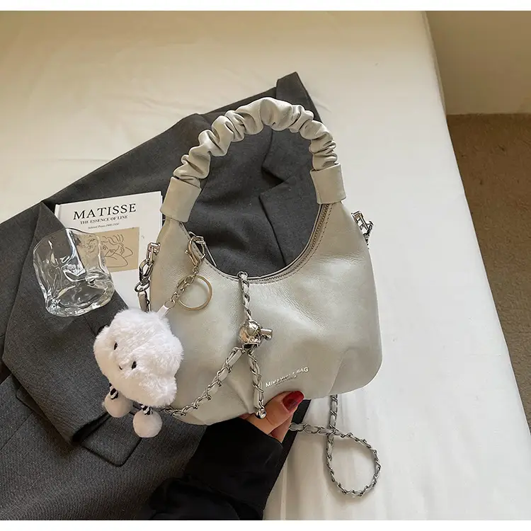 Women's Cream Chain Bag with Cloud Charm — feature 22