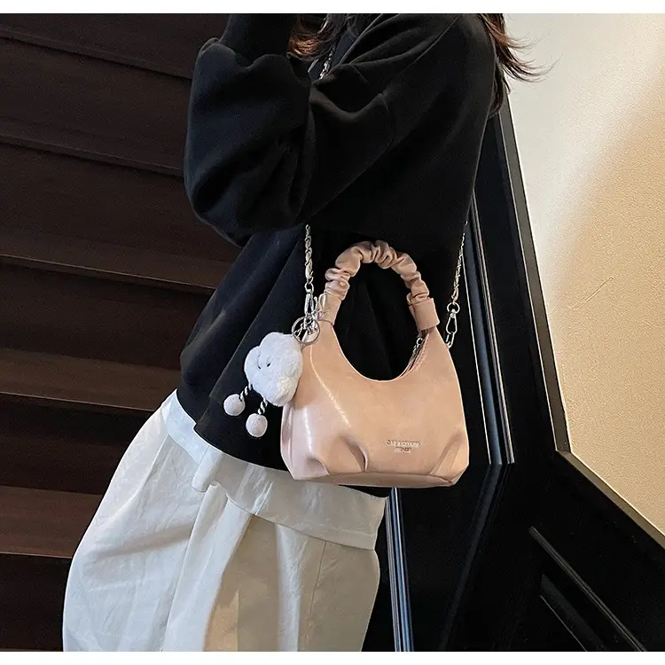 Women's Cream Chain Bag with Cloud Charm — feature 26