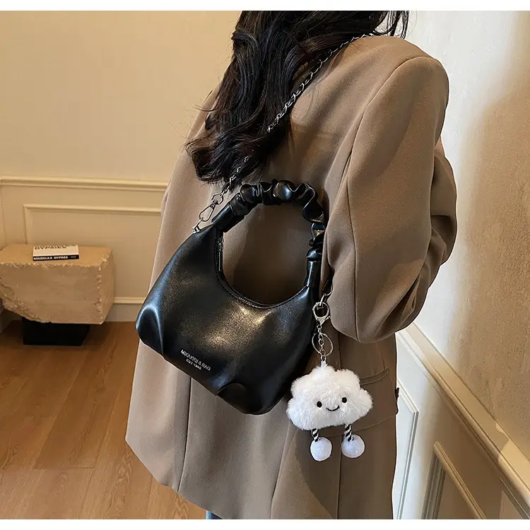 Women's Cream Chain Bag with Cloud Charm — feature 28